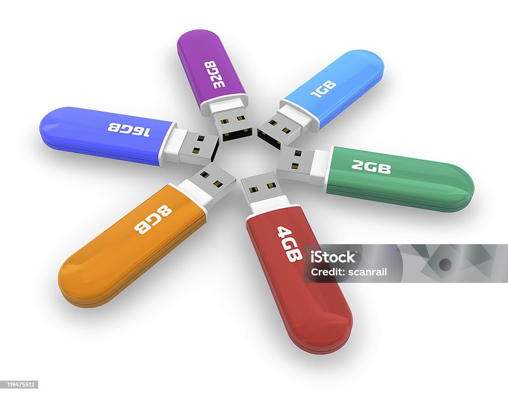 Набор цвета USB флэш-диски - Стоковые фото Random Access Memory - английское словосочетание роялти-фри