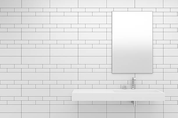 istock modern bathroom with white tiles on wall 119475875
