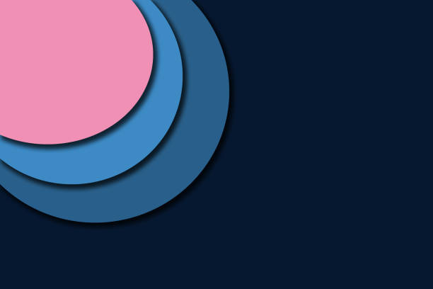 青とピンクのラウンドオーバーラップ背景 ストックフォト