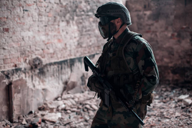 istock Soldier of fortune in war zone 1194760141
