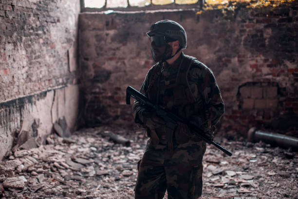 istock Soldier of fortune in war zone 1194760186