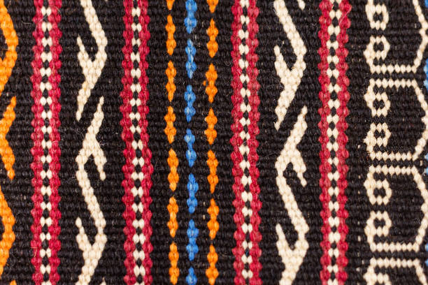 istock Aztec embroidered pattern color stitches blanket symmetry 1194761413