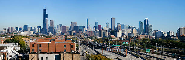 Panoramic view of Chicago from the south