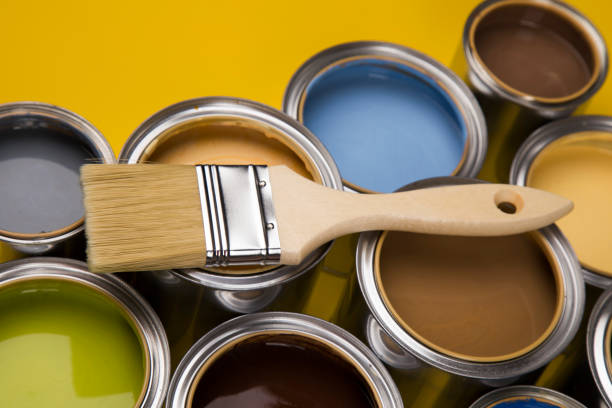 istock Open cans of paint,Brush 1194761552
