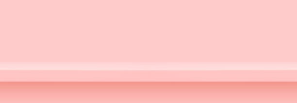 istock Pink 3d shelf on the wall. Wooden horizontal realistic empty shelf 1194761555