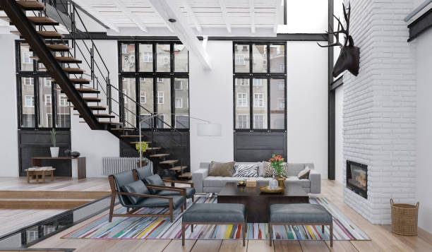 istock Living room in loft apartment 1194761615