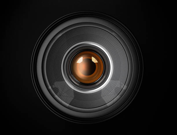 istock Front view of photo lens isolated on white background 1194761667
