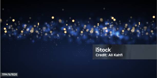 Abstract Blurred Bokeh Light Background Stock Illustration - Download Image Now - Backgrounds, Blue, Glittering