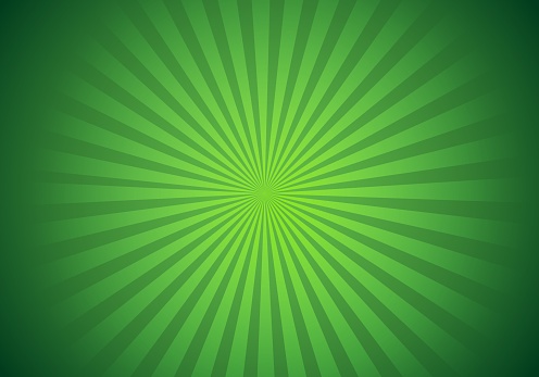 Bright green rays sunburst vector background