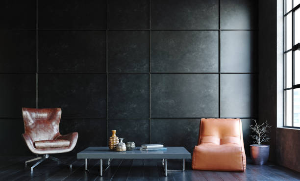 istock Living room interior in loft, industrial style 1194769285