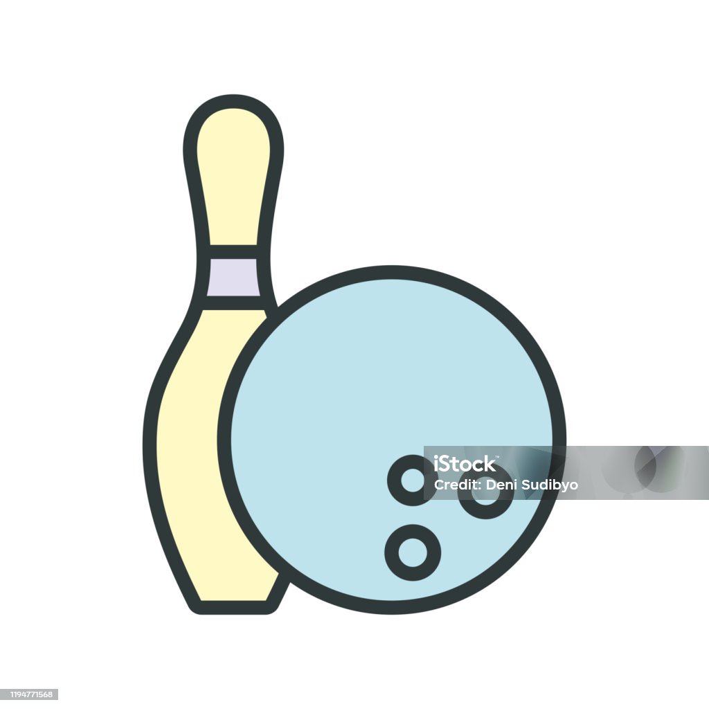 Bowling Pin And Ball Vector Icon Design Templates Stock Illustration