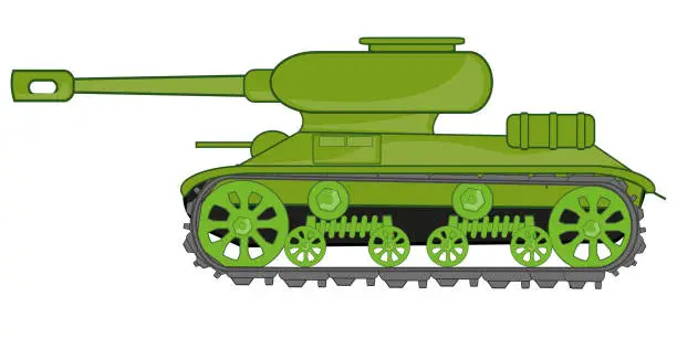 Vector illustration of Cartoon of the tank on white background is insulated