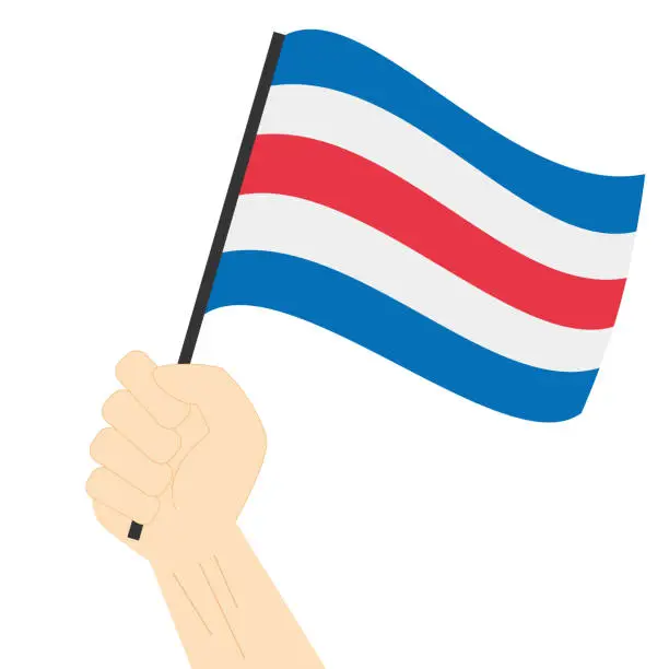 Vector illustration of Hand holding and rising the maritime flag to represent the letter C Vector Illustration