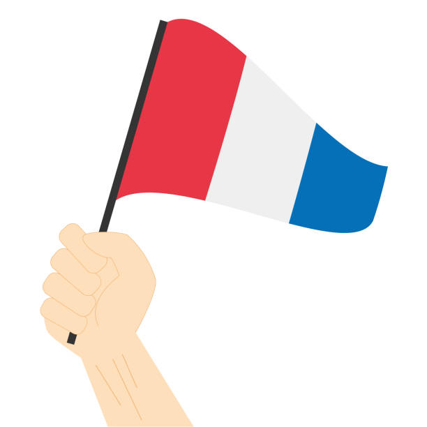 istock Hand holding and rising the maritime flag to represent the number Three Vector Illustration 1194776892