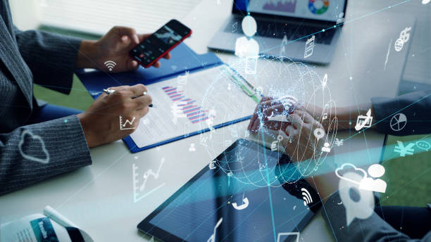 istock Business and technology concept. Communication network. Business strategy. 1194783331