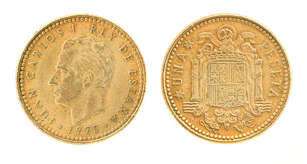 istock Una or 1 peseta - former Spanish money 119478538