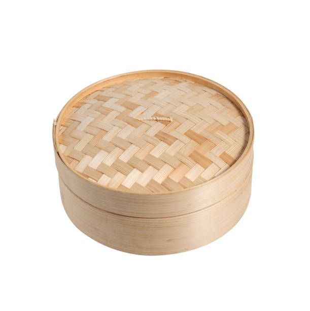 istock Chinese bamboo steamer basket isolated on white background 1194786076