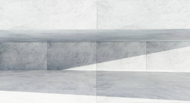 istock Wide modern building with empty floor made of square shaped concrete 1194787025