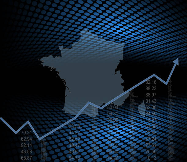 The France economy and market background The France economy and market background. cac40 stock illustrations