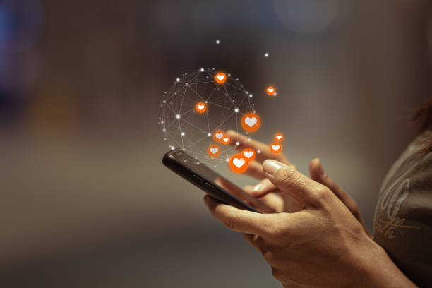 istock woman using smartphone in free time with happy. 1194789544