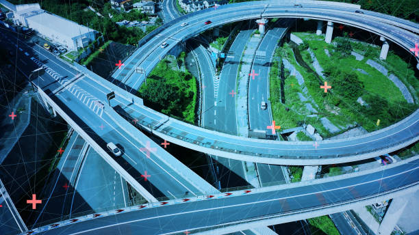 istock Transportation and communication network concept. ITS. Intelligent Transport Systems. 1194791426