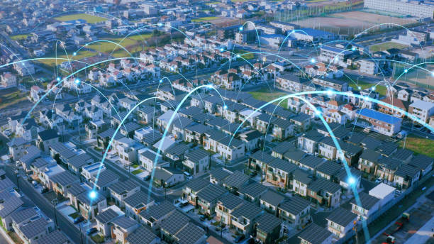 istock Smart house concept. Smart grid. Renewable energy. 1194791555
