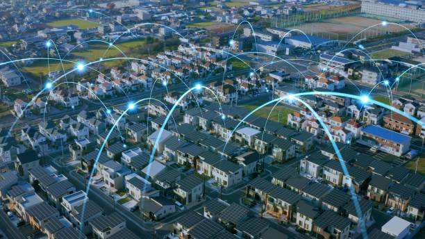 istock Smart house concept. Smart grid. Renewable energy. 1194791565
