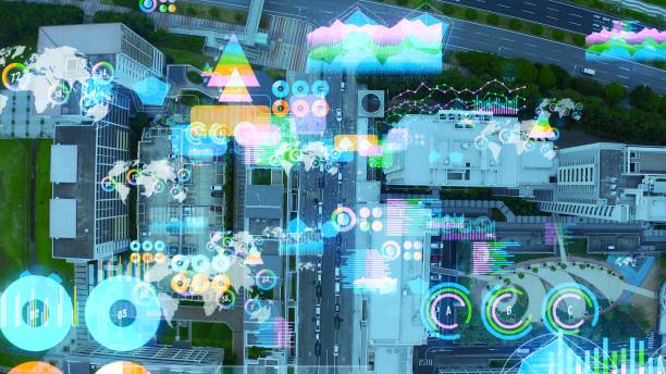 istock Modern city and statistics concept. Business strategy. 1194791637
