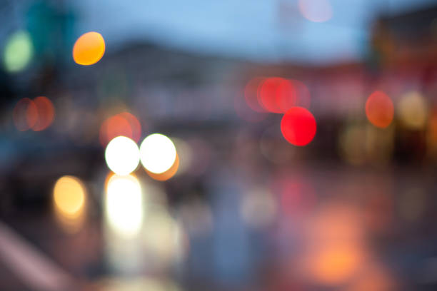 bokeh city lights vancouver bc canada