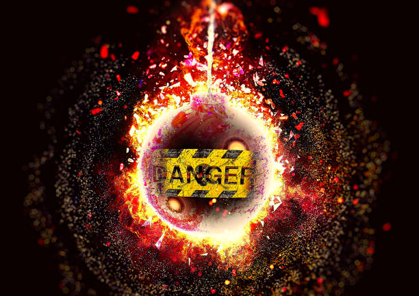 istock Close-up of the moment when a 3D rendering bomb explodes 1194801195