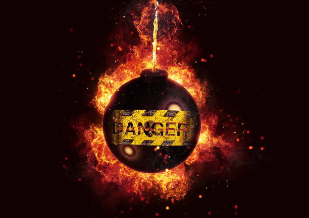 istock Close-up of the moment when a 3D rendering bomb explodes 1194801198