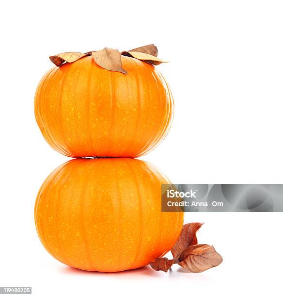 Due Pumpkins - Fotografie stock e altre immagini di Arancione - Arancione, Autunno, Composizione verticale