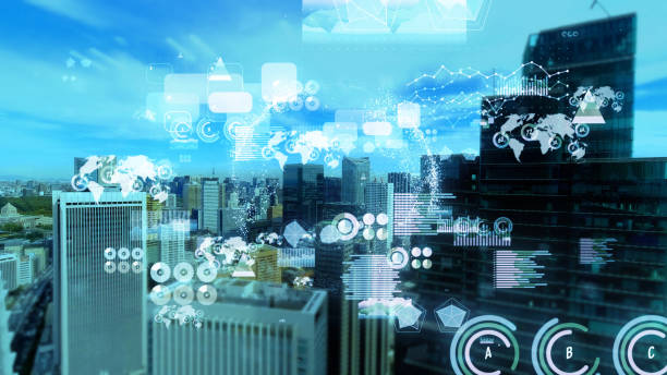 istock Modern city and statistics concept. Business strategy. 1194803270