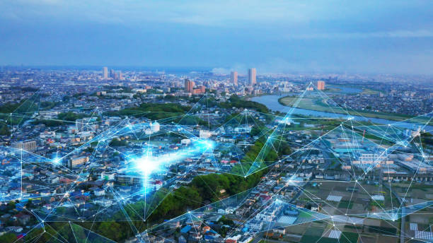 istock Smart city and communication network concept. 5G. LPWA (Low Power Wide Area). Wireless communication. 1194803282