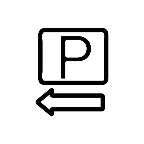 Vector illustration of Pointer parking icon vector. Isolated contour symbol illustration
