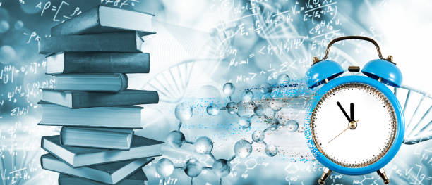 istock dna chain on biotechnological background and a clock with particles decaying on one side.3 d illustration 1194810692