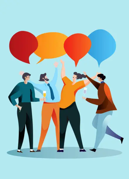 Vector illustration of Illustrations design concept business meeting and discussion wit teamwork. business man  talk with goal idea for success. Vector illustrater