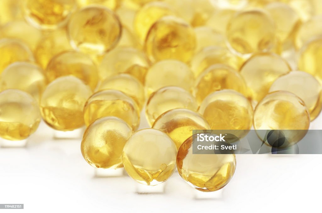 Vitamin and fish oil capsules  Antioxidant Stock Photo