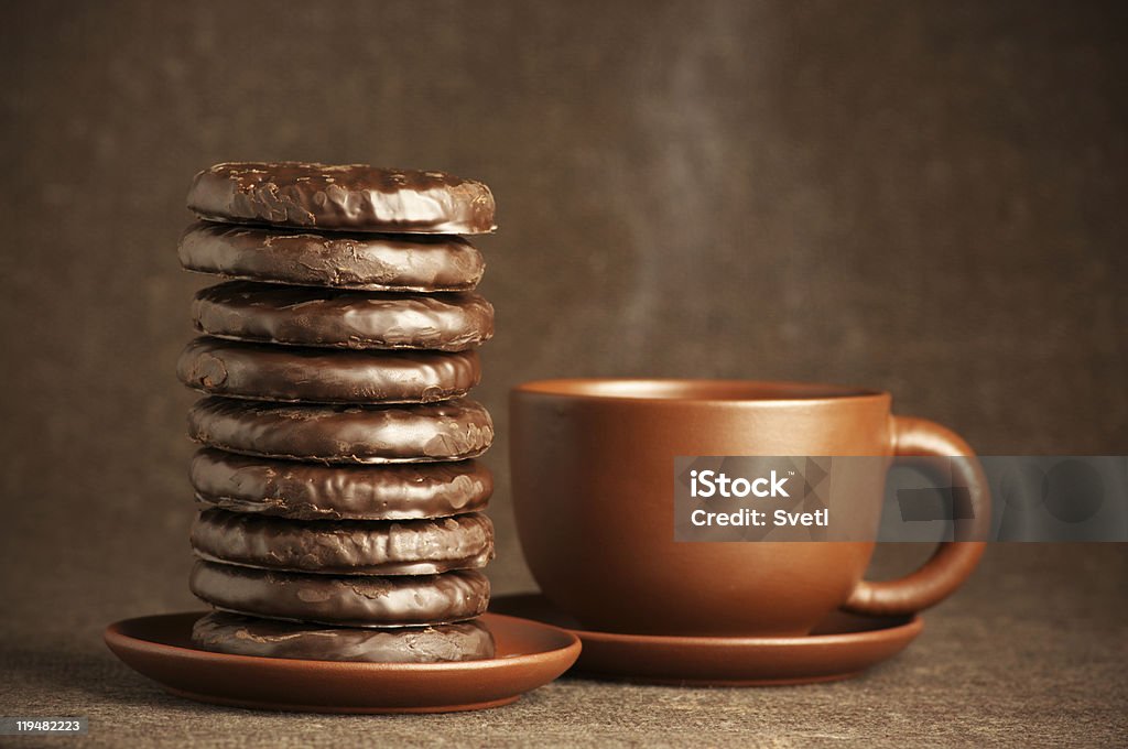 cookies de Chocolate e café - Royalty-free Alimentação Não-saudável Foto de stock