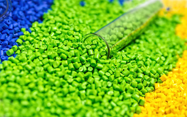 istock Plastic granules. Polymer pellets. Polymeric dye. Colorant pellets. 1194826893