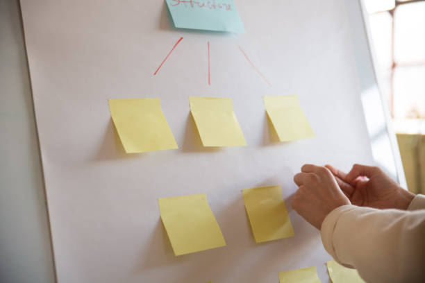 istock Female business leader making hierarchy chart 1194827924