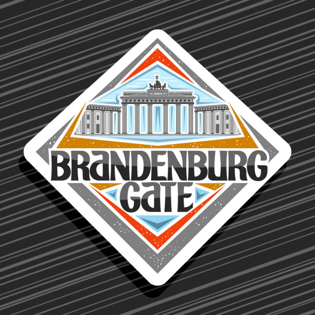 ilustrações de stock, clip art, desenhos animados e ícones de vector sign for brandenburg gate - berlin germany skyline silhouette brandenburg gate