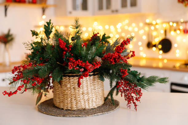 istock Christmas room decorated with beautiful decor. Place for text 1194831789