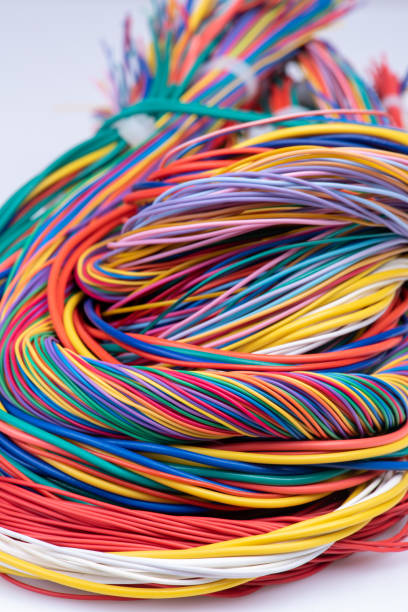 istock Colorful cabling with cable ties in telecommunication network 1194836372