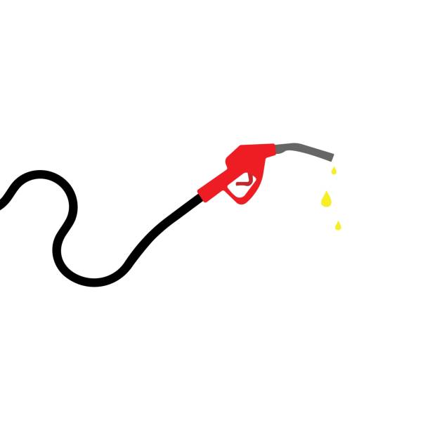 ilustrações de stock, clip art, desenhos animados e ícones de fuel pump icon. isolated vector illustration. drip petrol pump nozzle. - gas station gasoline refueling fuel pump