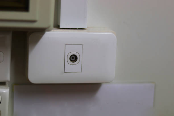 istock TV cable outlet port on the room wall 1194837769