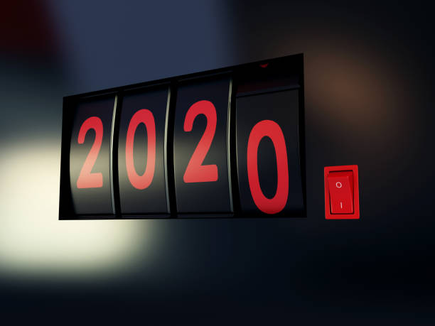 istock Counter turn of the year 2020 3D illustration, 3D rendering 1194840417