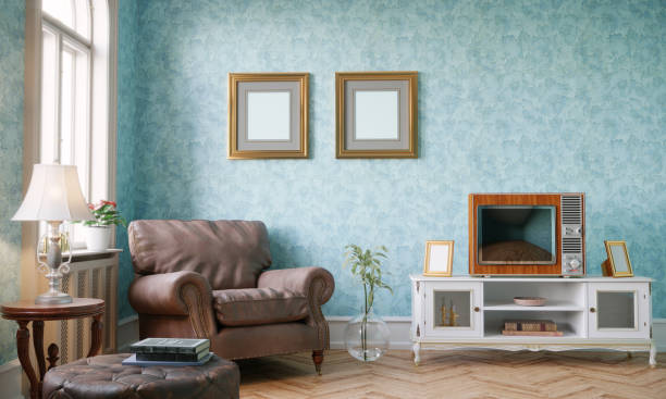 istock Retro Style Living Room 1194843370