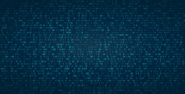 ilustrações de stock, clip art, desenhos animados e ícones de abstract binary background for hackathon and other digital events. fallen zero numbers with matrix effect on futuristic background. - linguagem informática