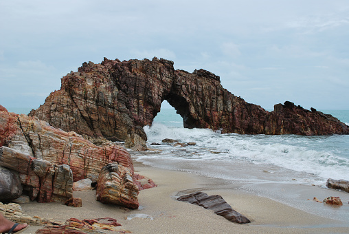 Pedra Furada, Iconic rock formation in Jericoacora, State of Ceara, Brazil